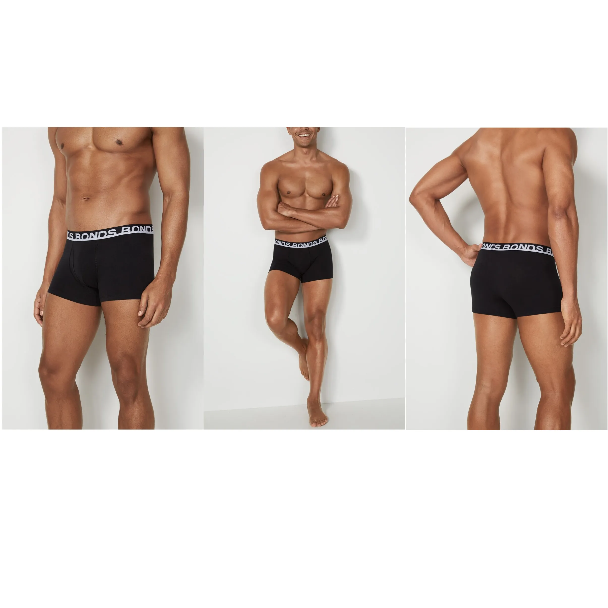 12 X Bonds Mens Everyday Trunks Underwear Black