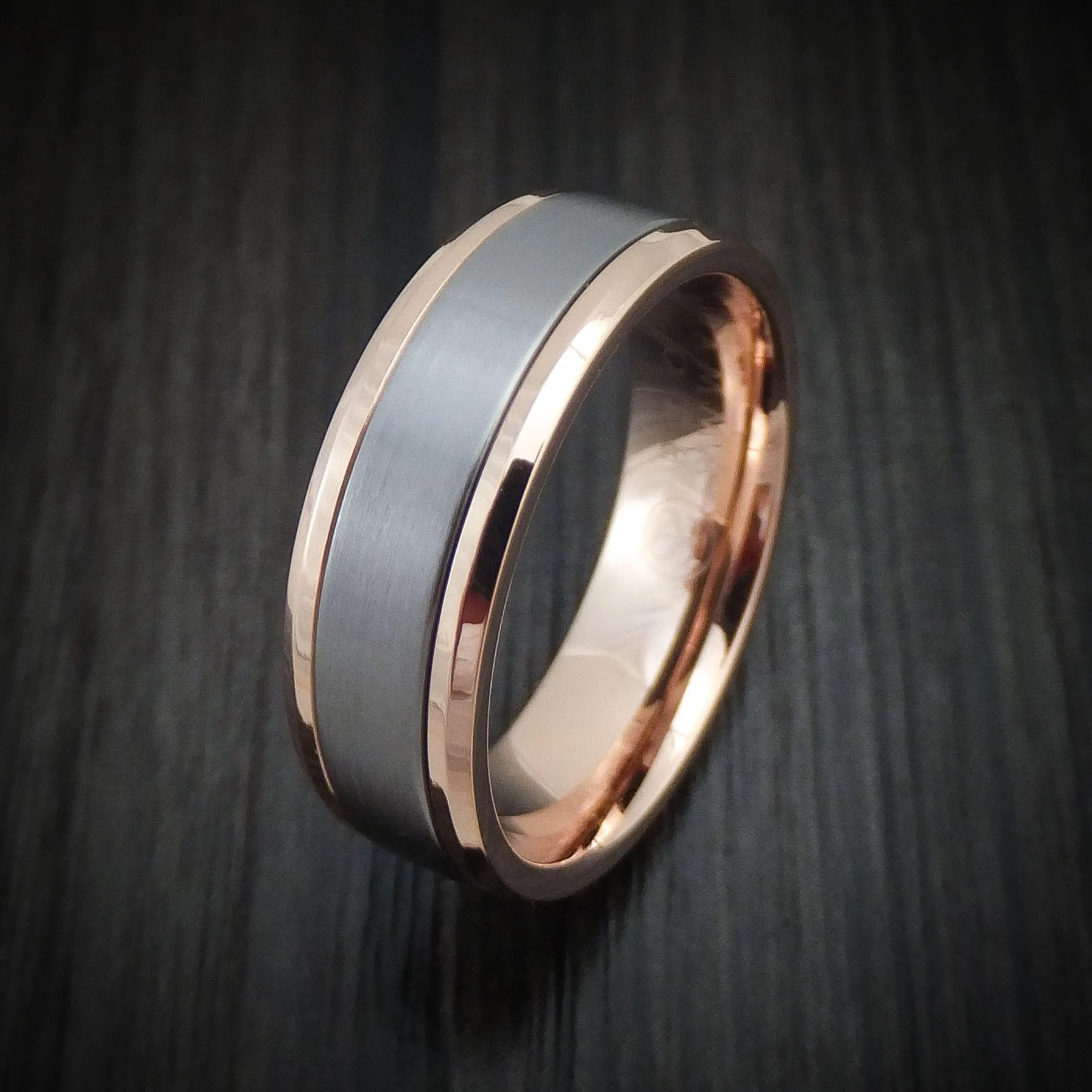 14K Rose Gold and Tantalum Men's Ring