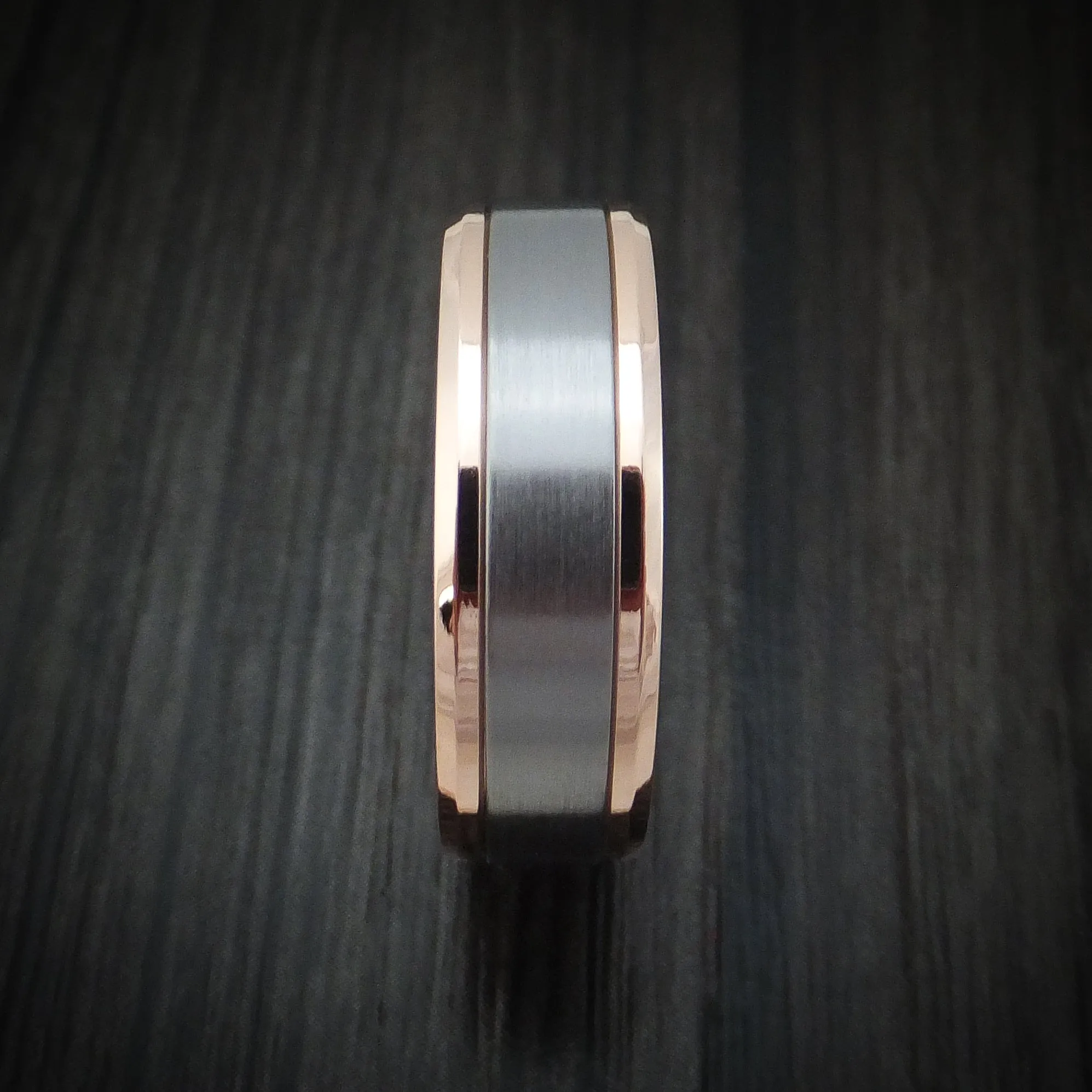 14K Rose Gold and Tantalum Men's Ring