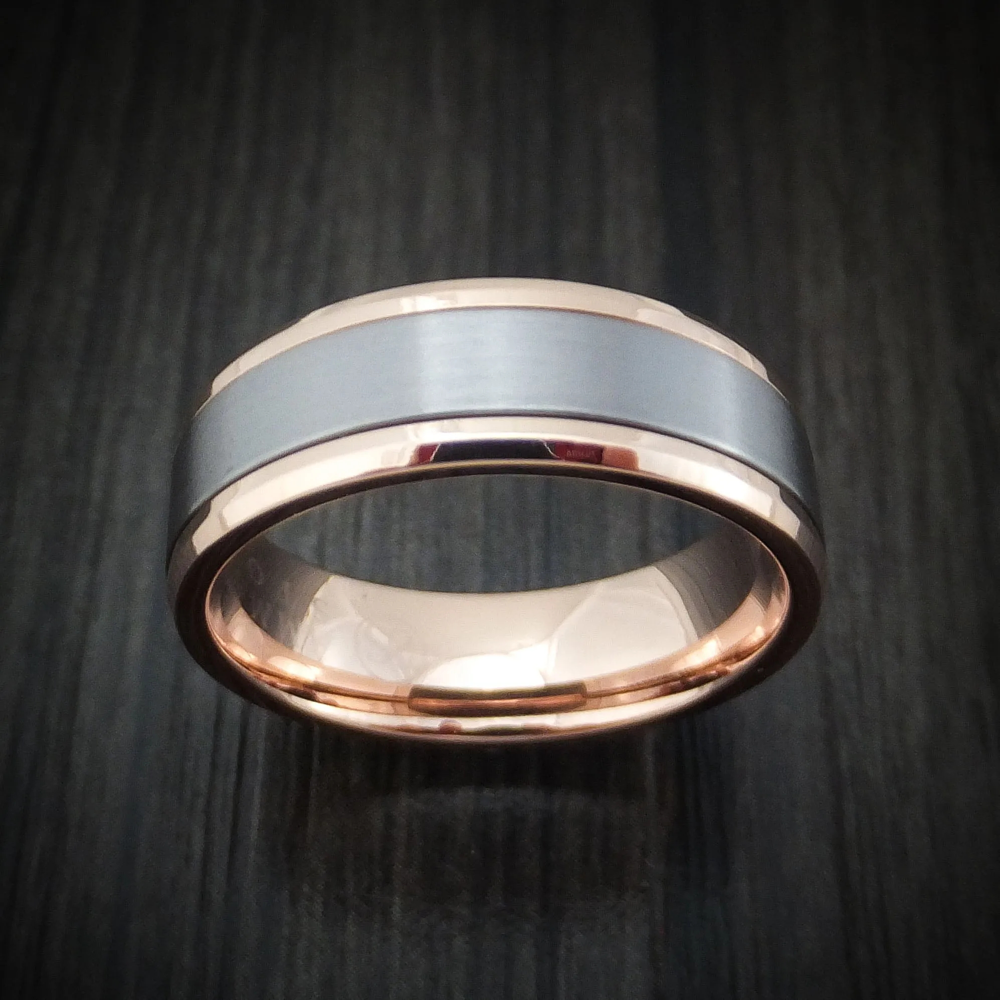 14K Rose Gold and Tantalum Men's Ring