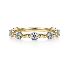 14K Y Gold 0.36cttw SI2/G Diamond Station Ring