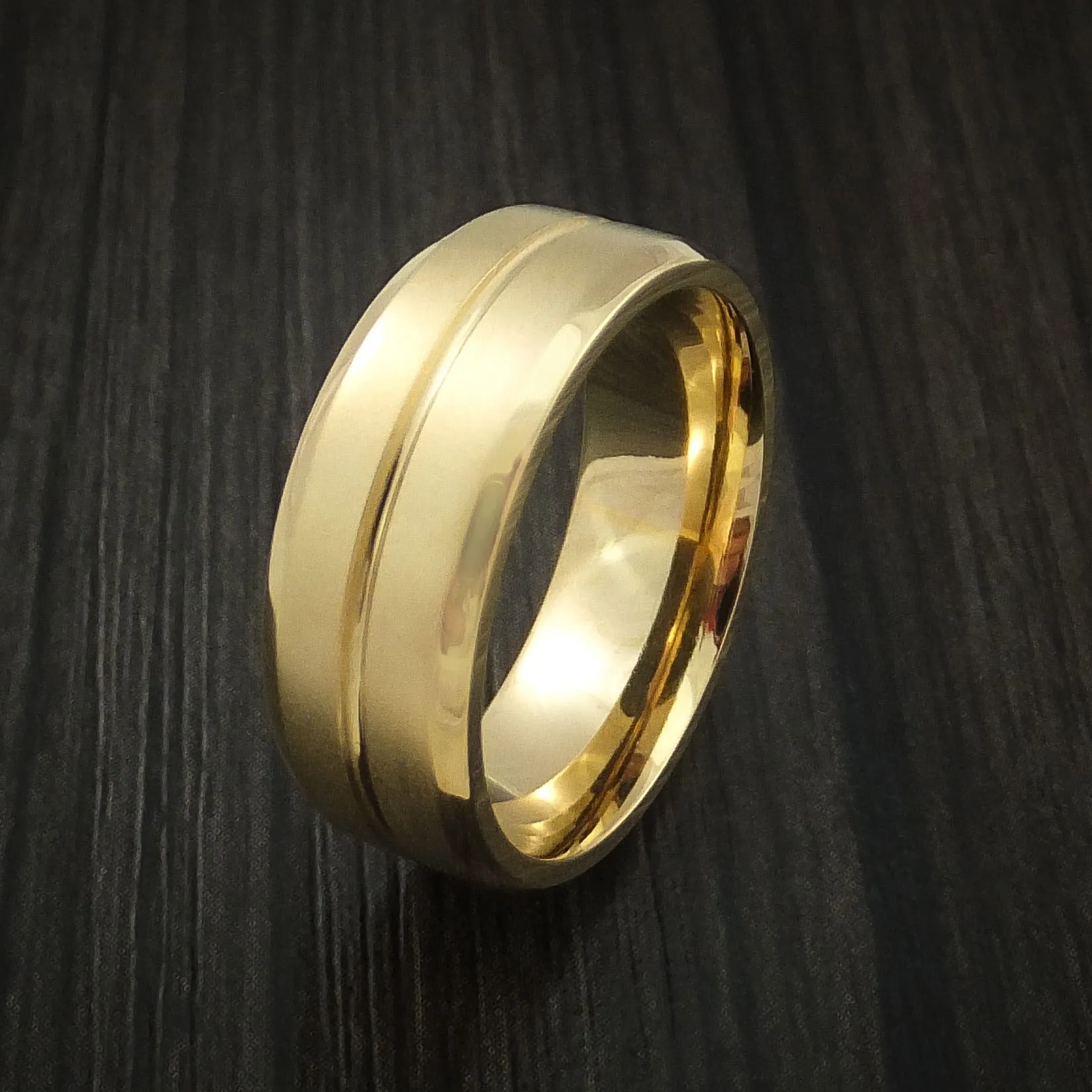 14K Yellow Gold Classic Style Wedding Men's Band Custom Made