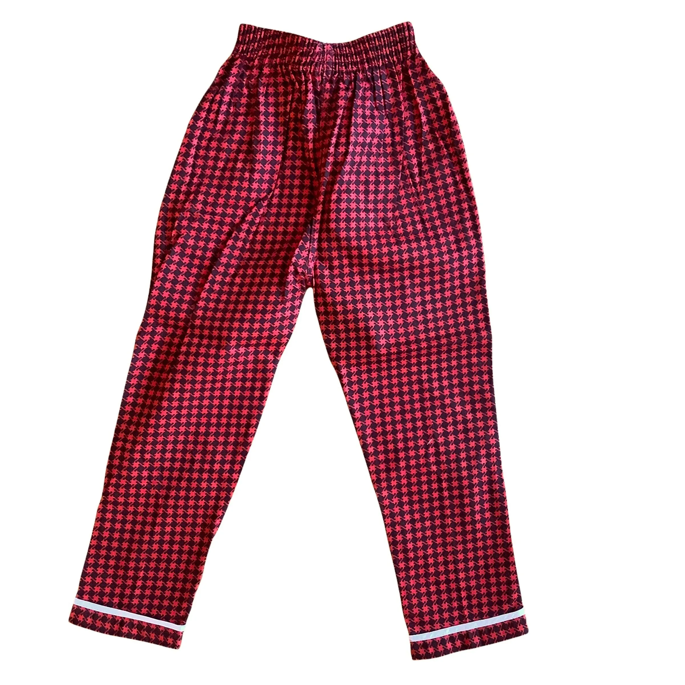 1960s Red Houndstooth Trousers /  3-4Y