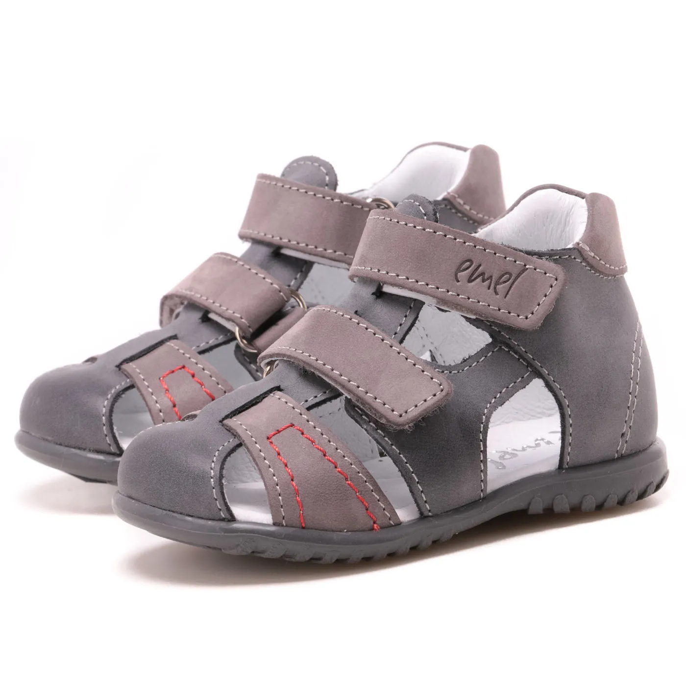 (2437-12) Emel grey closed sandals