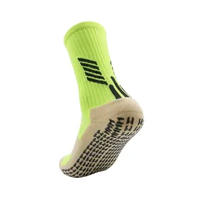 3 Pack Kids Football Grip Socks Lime Green