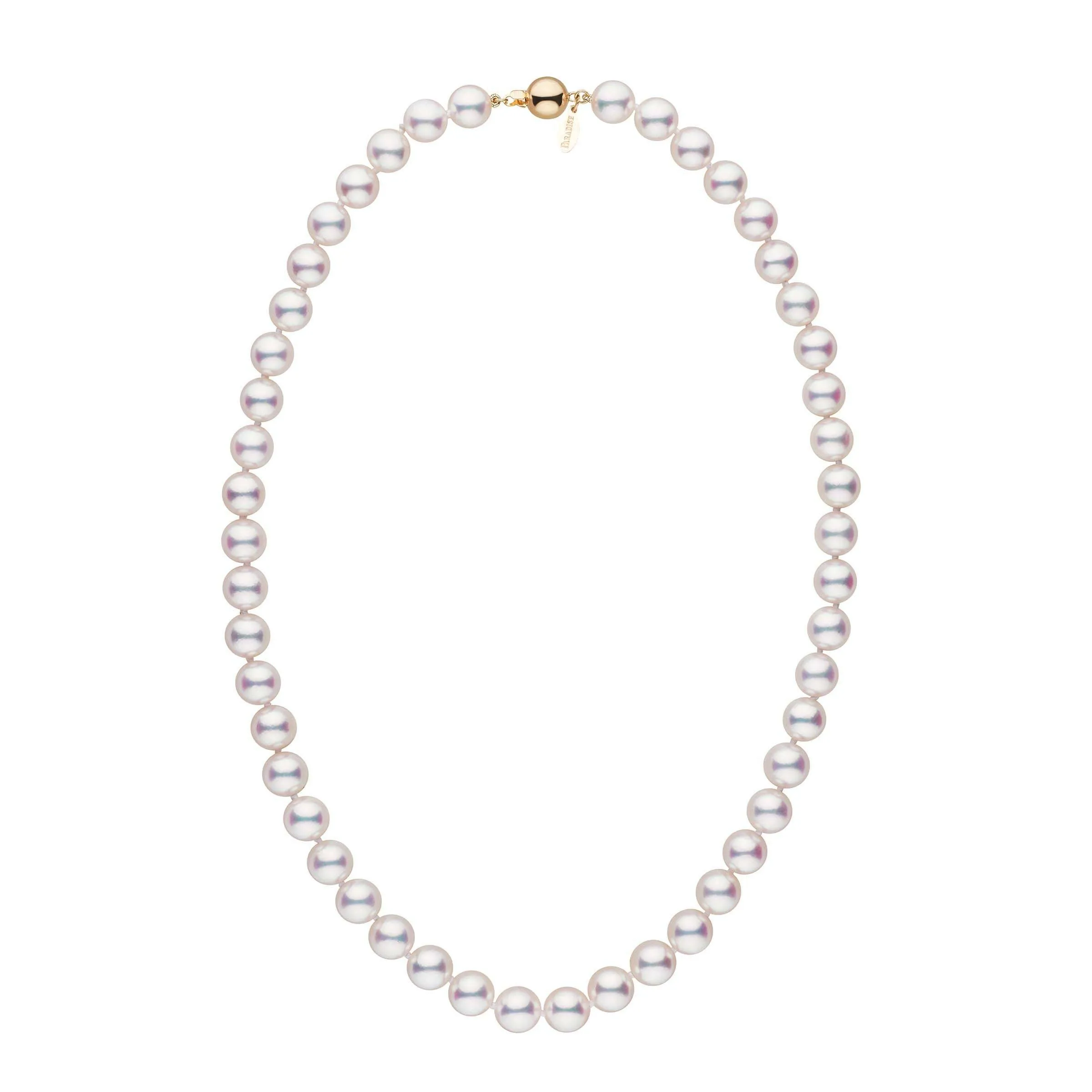 8.5-9.0 mm 18 inch White Hanadama Akoya Pearl Necklace