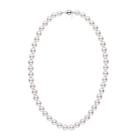 8.5-9.0 mm 18 inch White Hanadama Akoya Pearl Necklace