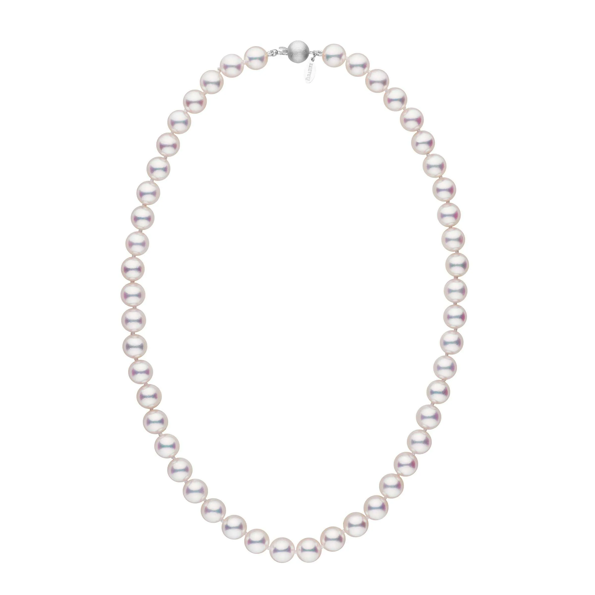 8.5-9.0 mm 18 inch White Hanadama Akoya Pearl Necklace