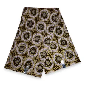 African print fabric - Exclusive Embellished Glitter effects 100% cotton - KT-3075 Gold White