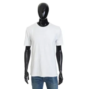 All-Over Embroidered Scritto T-Shirt In White Cotton