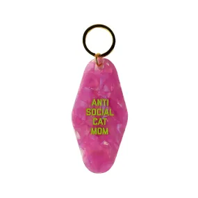 Anti Social Cat Mom Motel Keytag