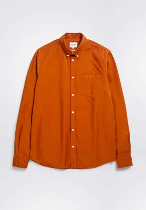 Anton Light Twill Shirt - Burnt Orange