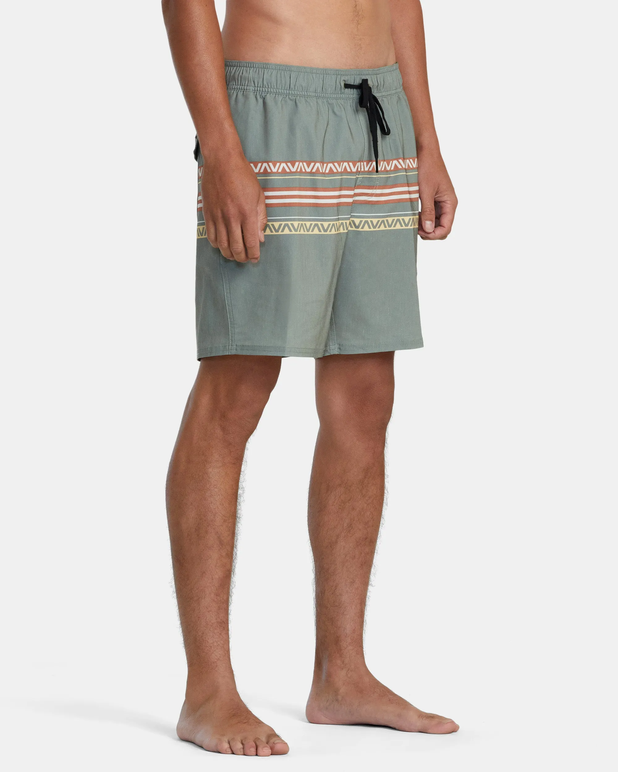 Atlas Elastic Waist Boardshorts 17" - Aloe