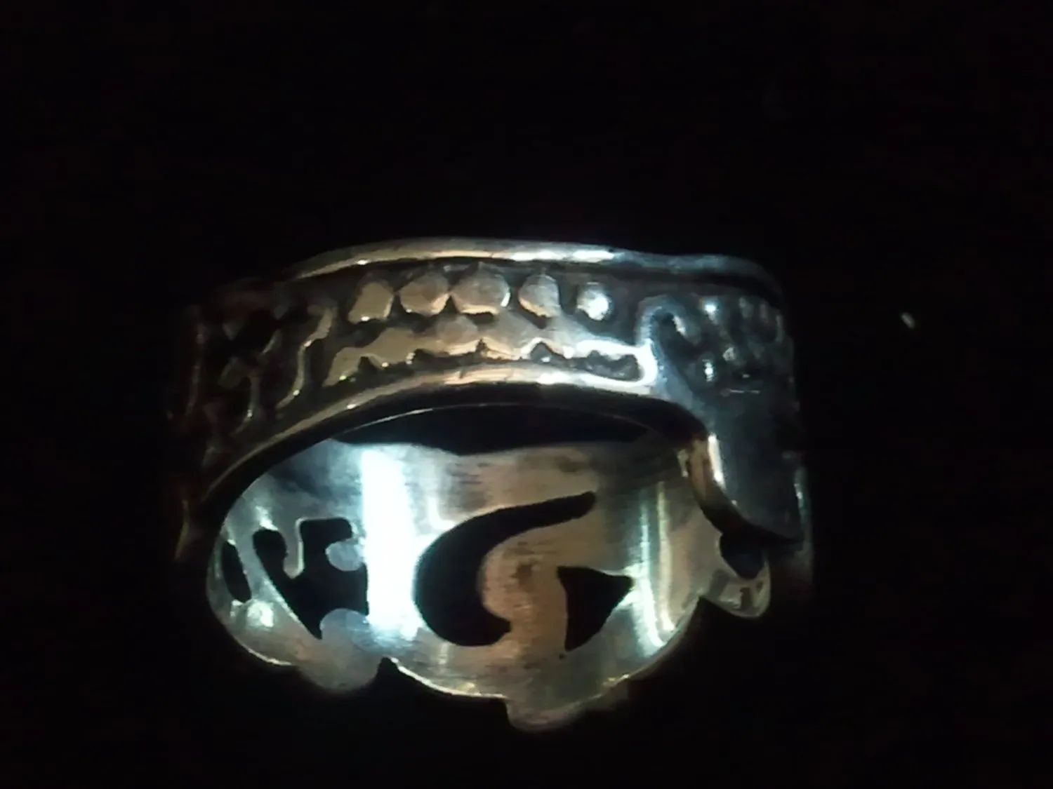 Aztec Mayan Serpent Jaguar .925 Sterling Silver Ring.-UDINC0018