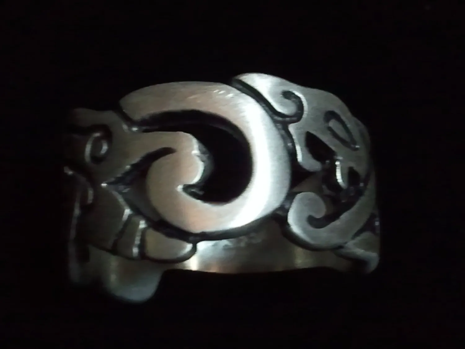 Aztec Mayan Serpent Jaguar .925 Sterling Silver Ring.-UDINC0018