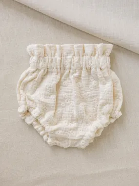 Baby bloomers / embroidered flowers ecru