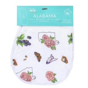 Baby Burp Cloth and Wraparound Bib (Alabama Floral)