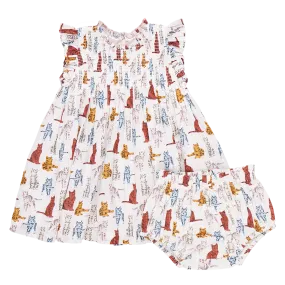 Baby Girls Stevie Dress Set | Tabby Cats