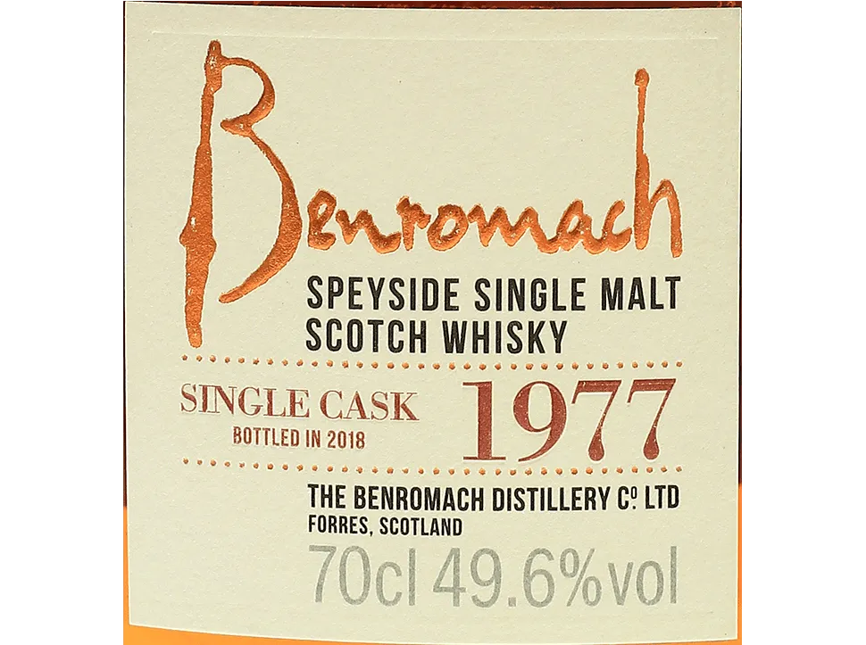 Benromach 1977 Heritage Vintage Single Cask No. 1269