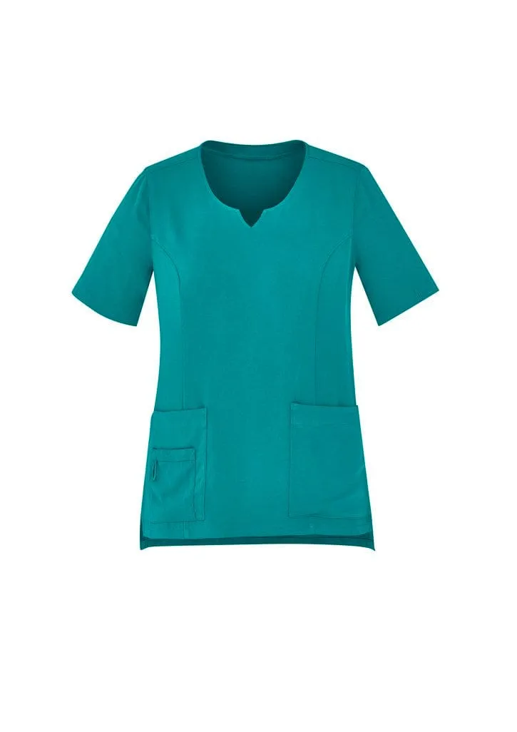 BizCare Avery Womens Tailored Fit Round Neck Scrub Top CST942LS