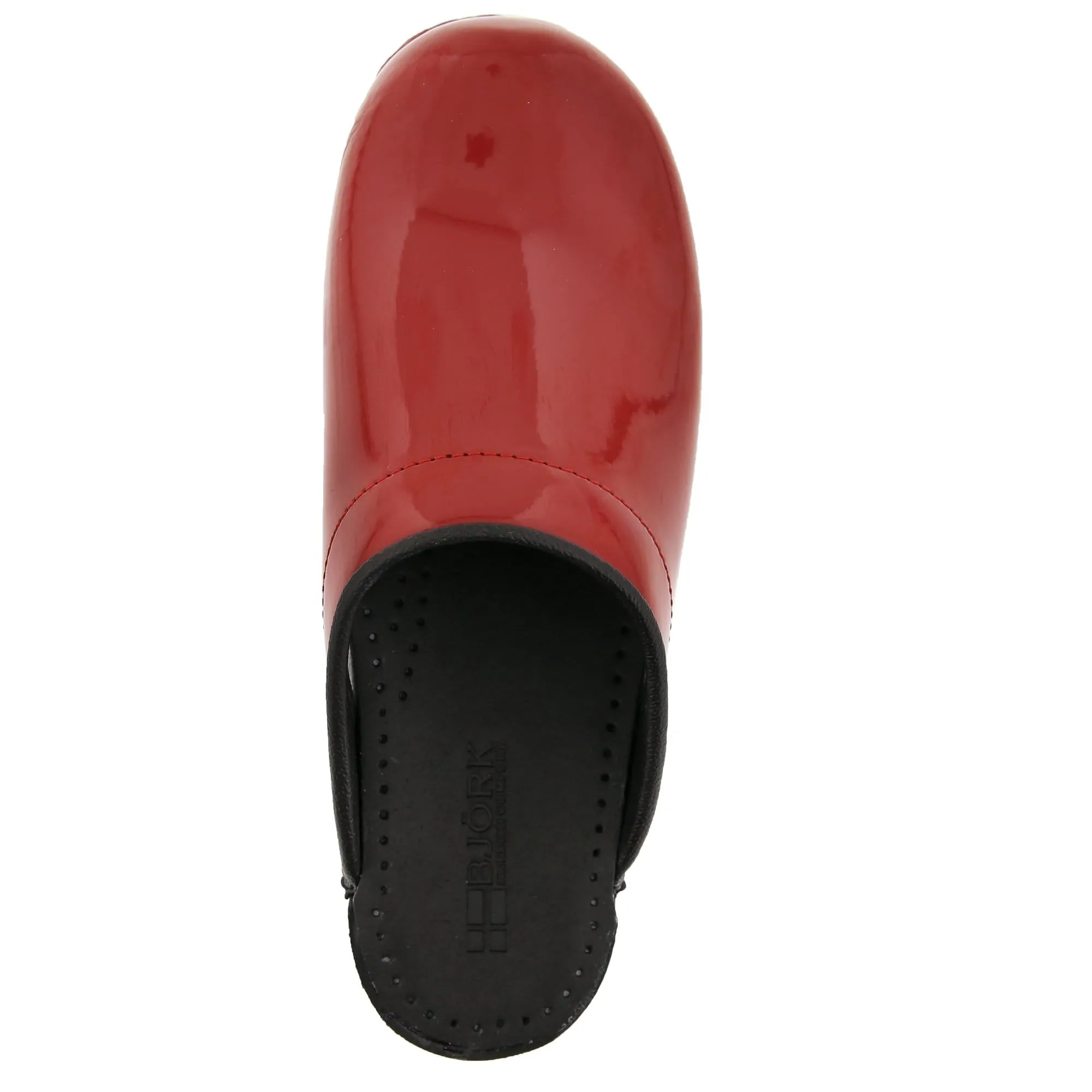 BJORK Elly Open Back Red Patent Leather Clogs