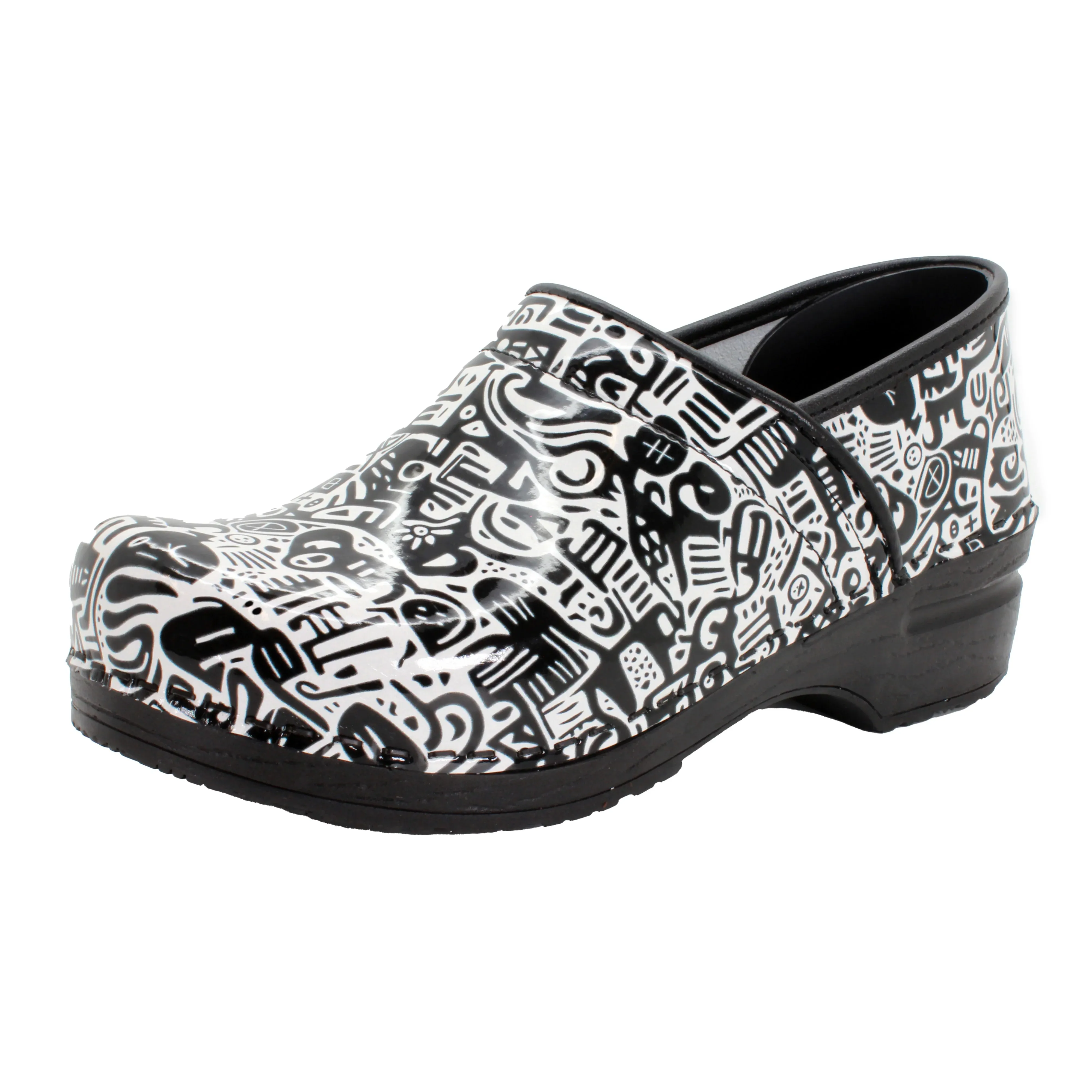 BJORK PROFESSIONAL Juni Printed Leather Clogs