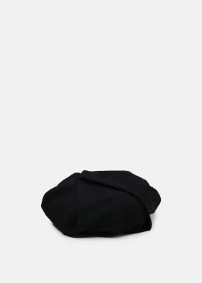 Black Beret With Tucks