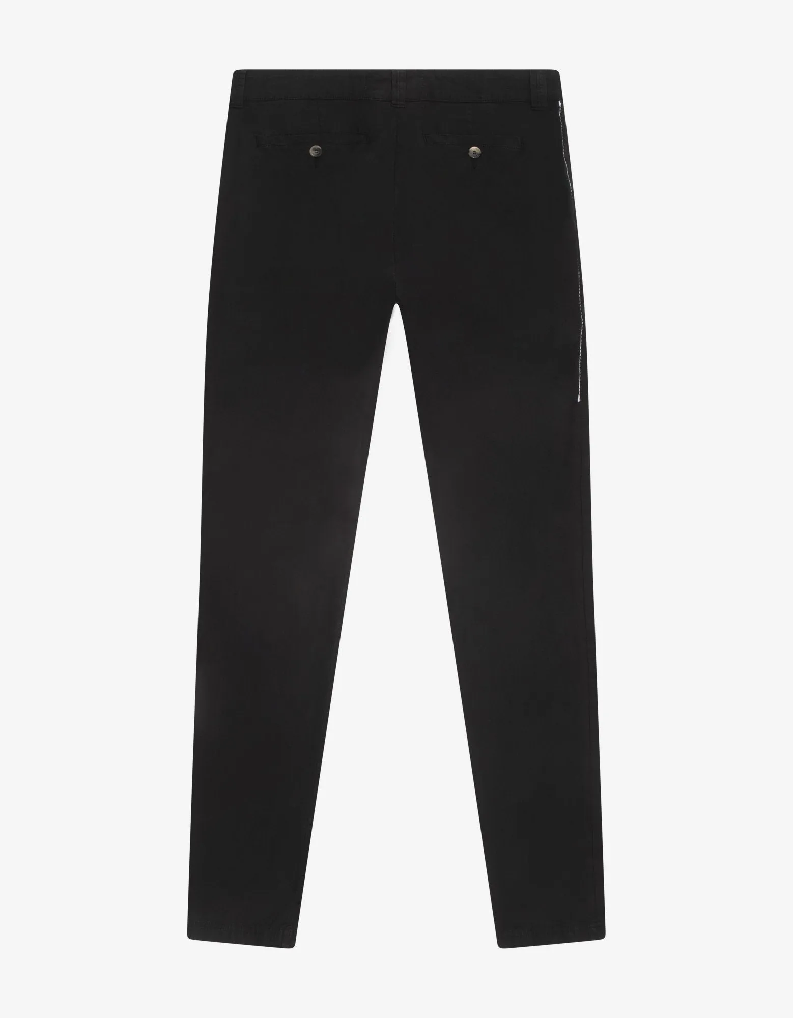 Black Contrast Stitch Chino Trousers