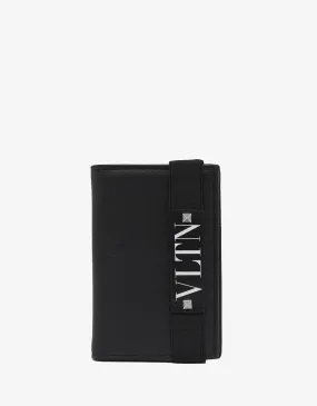 Black VLTN Strap Card Wallet