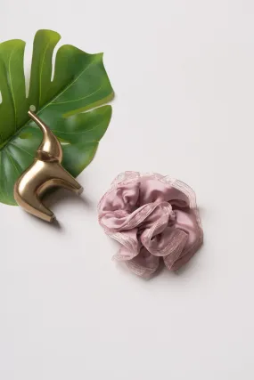 Blush Tulle Elegance Scrunchie - Subtle Pink Hair Accessory