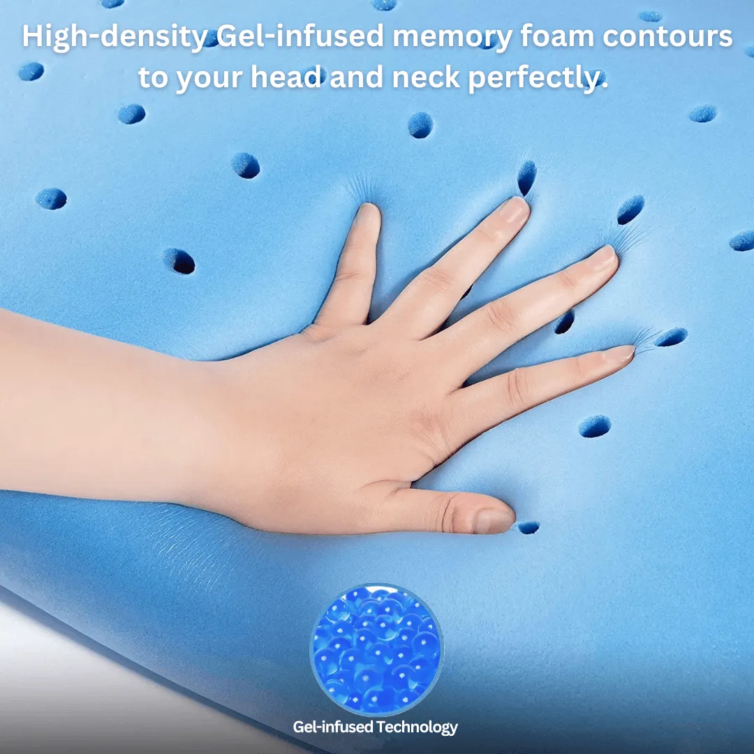 BNCo Ergonomic Ventilated Gel Infused Memory Foam Pillow