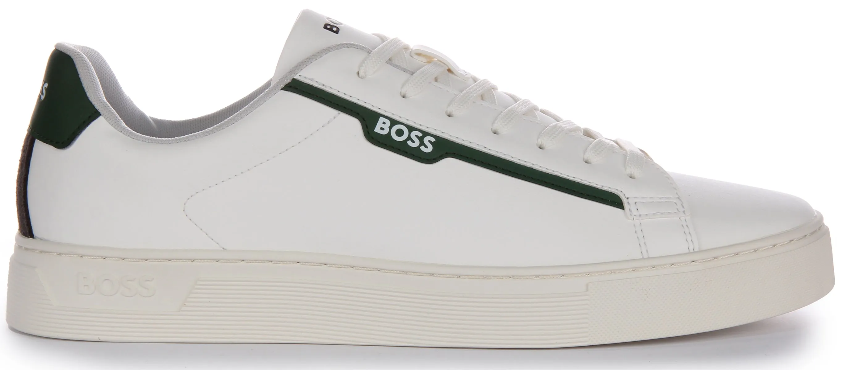 Boss Rhys Tennis Pusdt In White Green For Men