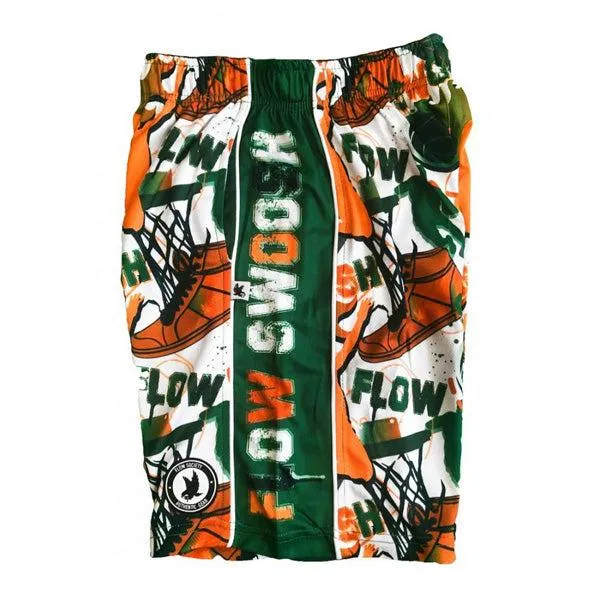 Boys Flow Swoosh Green & White Attack Short