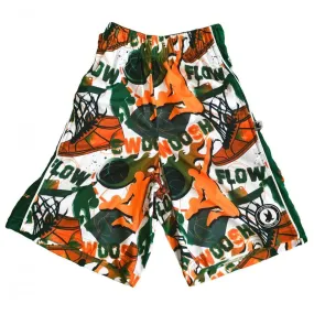 Boys Flow Swoosh Green & White Attack Short