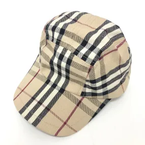 BURBERRY cap cotton beige Burberry London Check Pattern Women Used Authentic