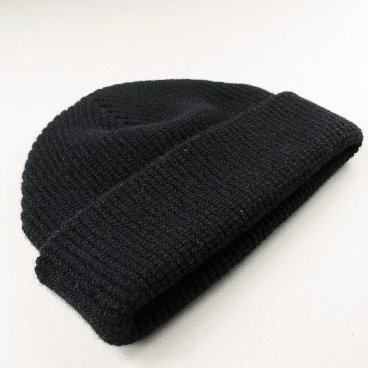 cableami - Waffle Beanie (30% Cashmere) - Black