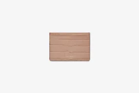 Cardholder - Croc-Embossed Leather Peony