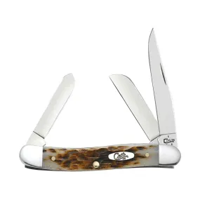 Case Knives Peach Seed Jig Medium Stockman Knive - Amber Bone