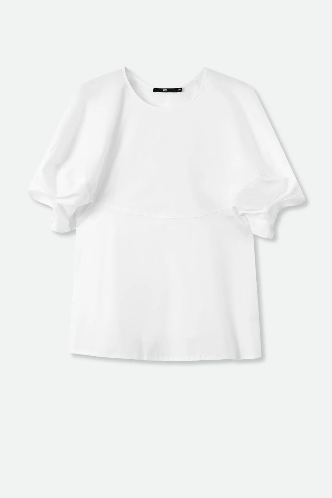 CERCHI SHORT SLEEVE BLOUSE IN ITALIAN COTTON WHITE