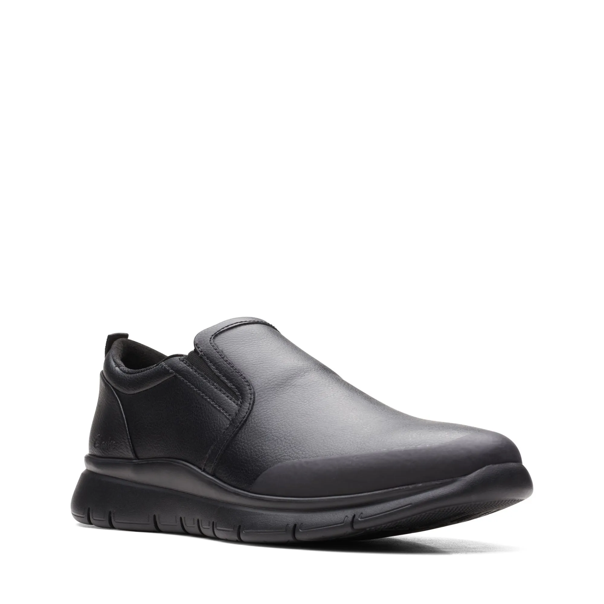 Clarks LT Slip Black Leather