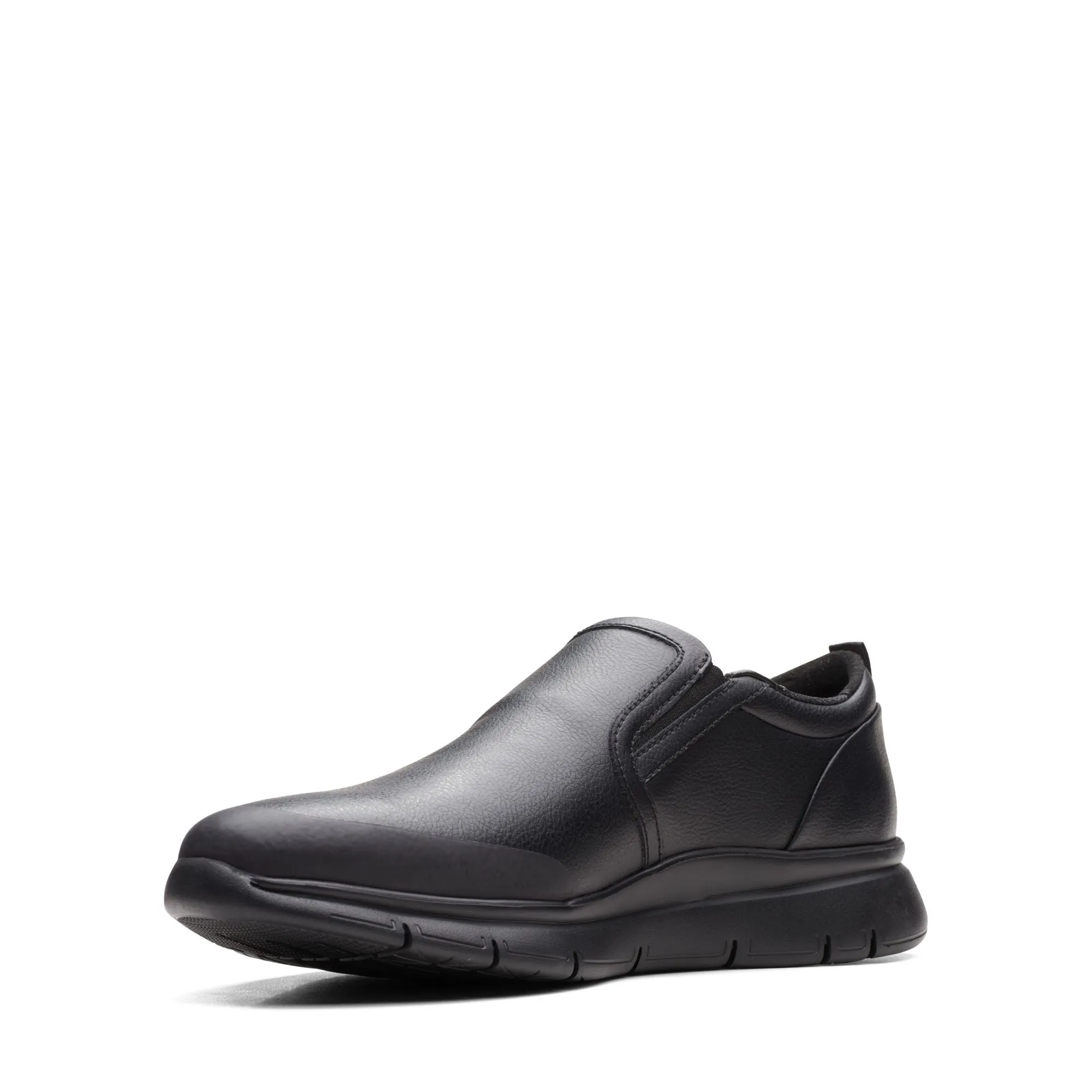 Clarks LT Slip Black Leather