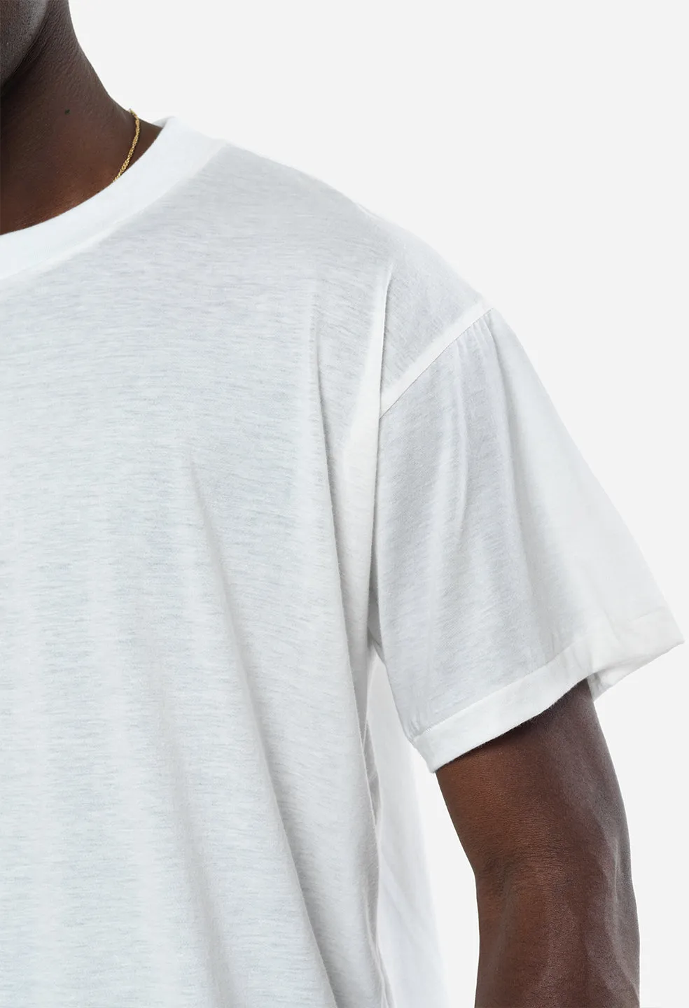 Cotton Cashmere Crew / White