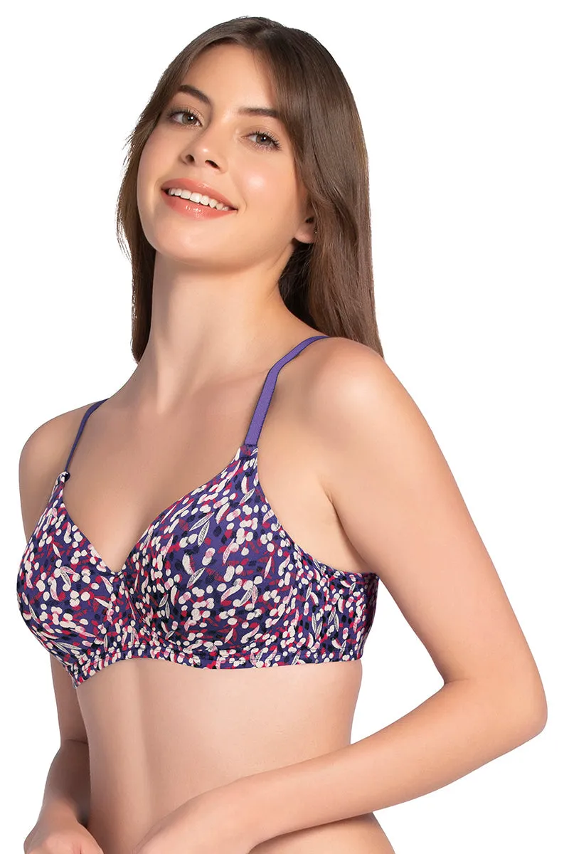 Cotton Dream Padded Non Wired T-shirt Bra - Blue Shadow Pr