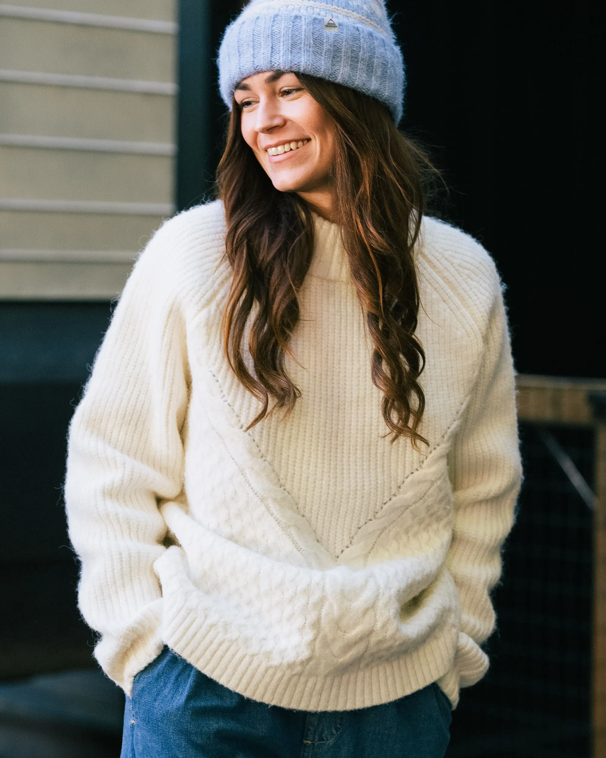 Cozy Cable Recycled Knitted Jumper - Off White