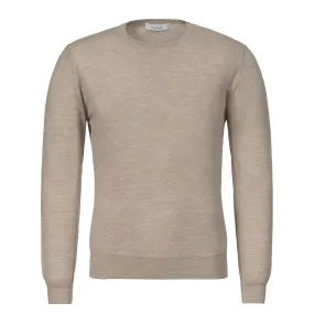 Crew-Neck Super Soft Wool Sweater in Beige