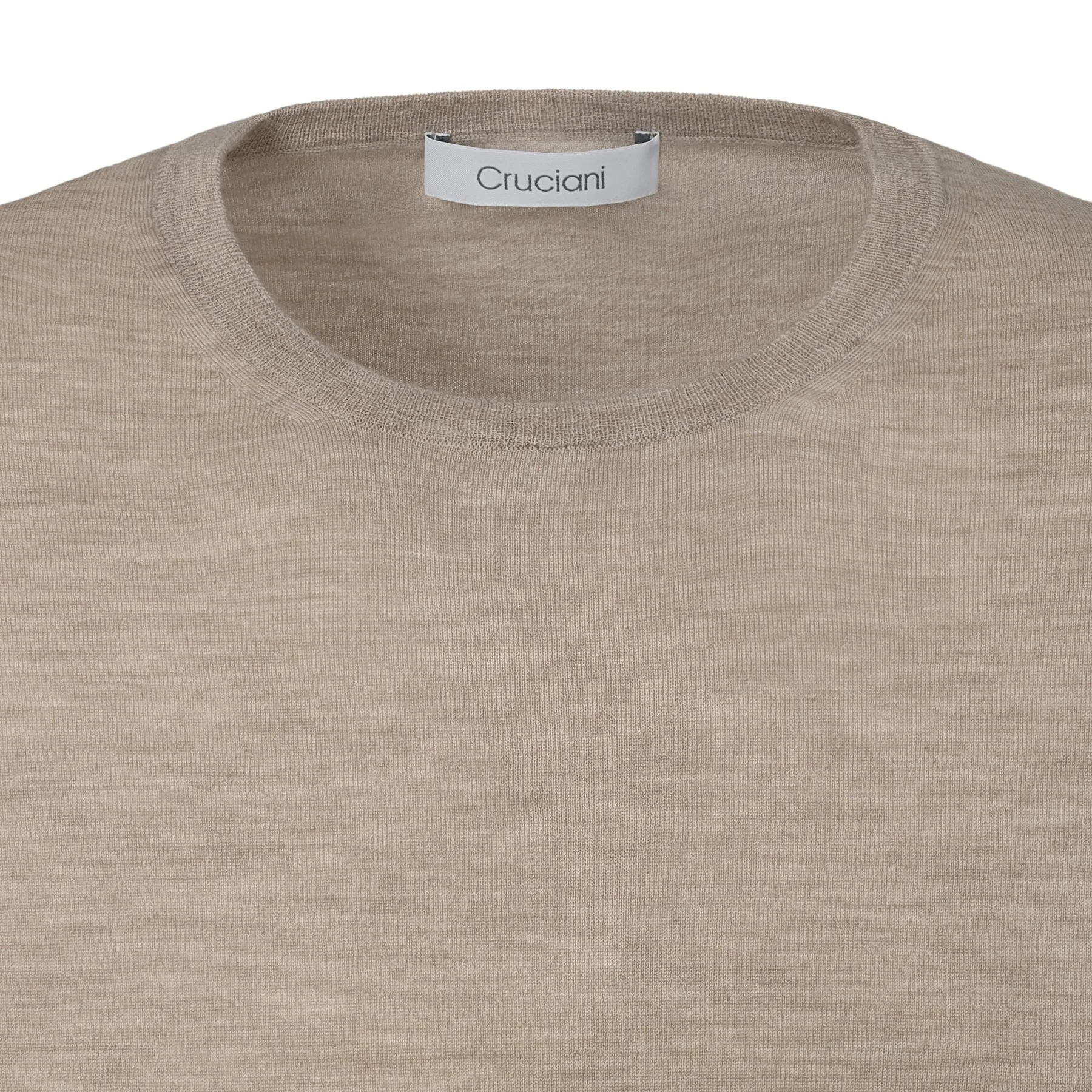 Crew-Neck Super Soft Wool Sweater in Beige