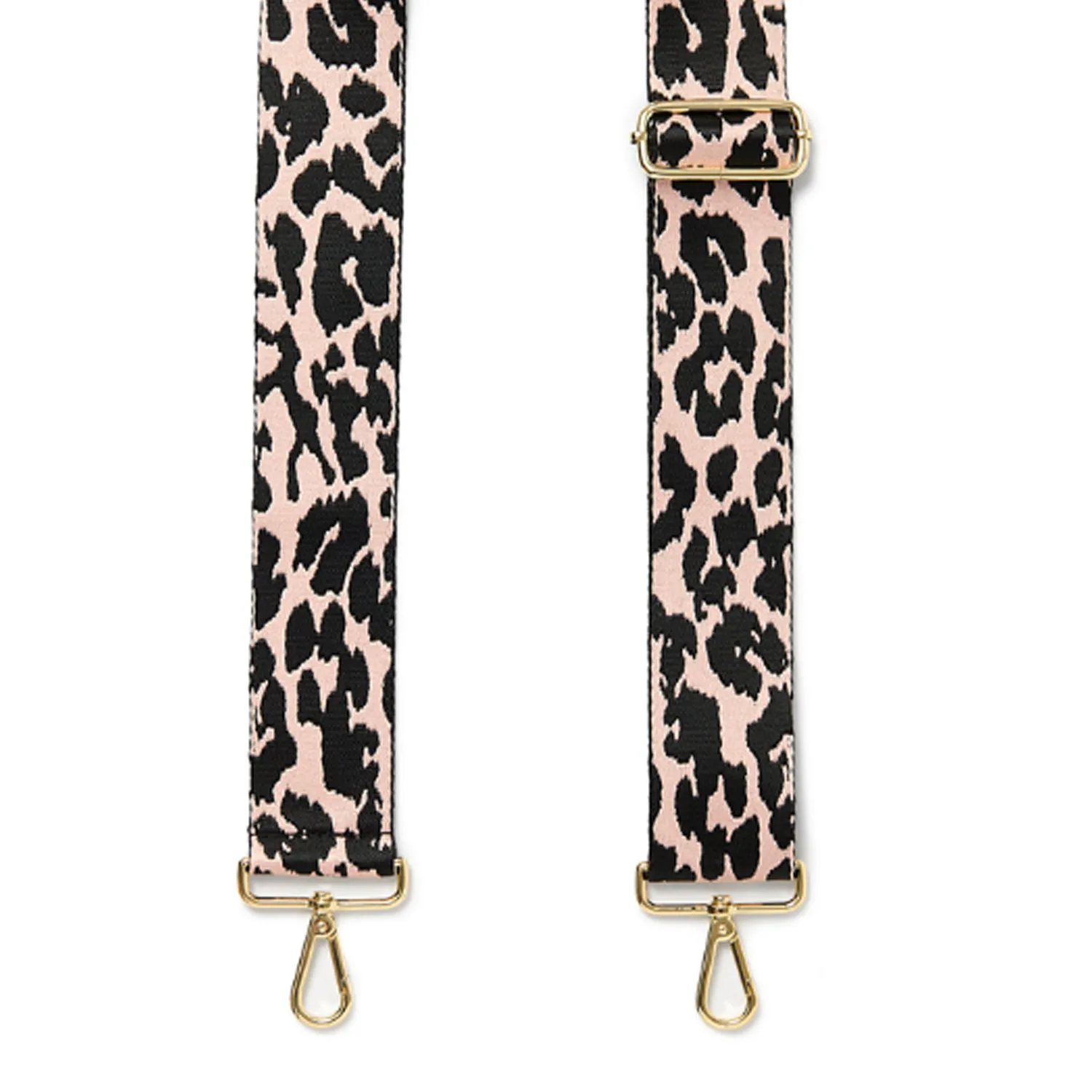 Crossbody Strap - Blush Pink Cheetah Print (Gold Hardware)