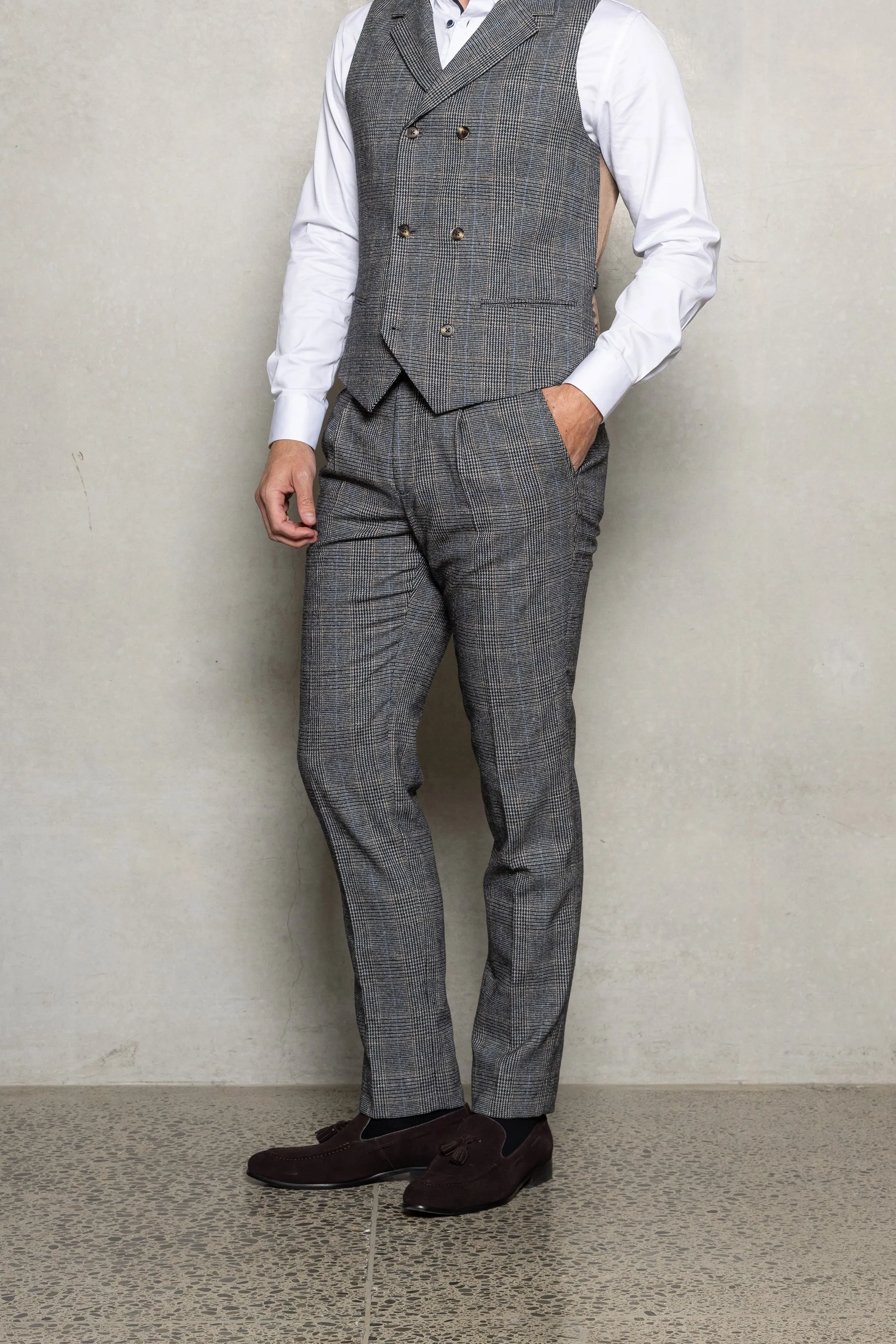 Cutler & Co - Clive Trousers - Salt & Pepper