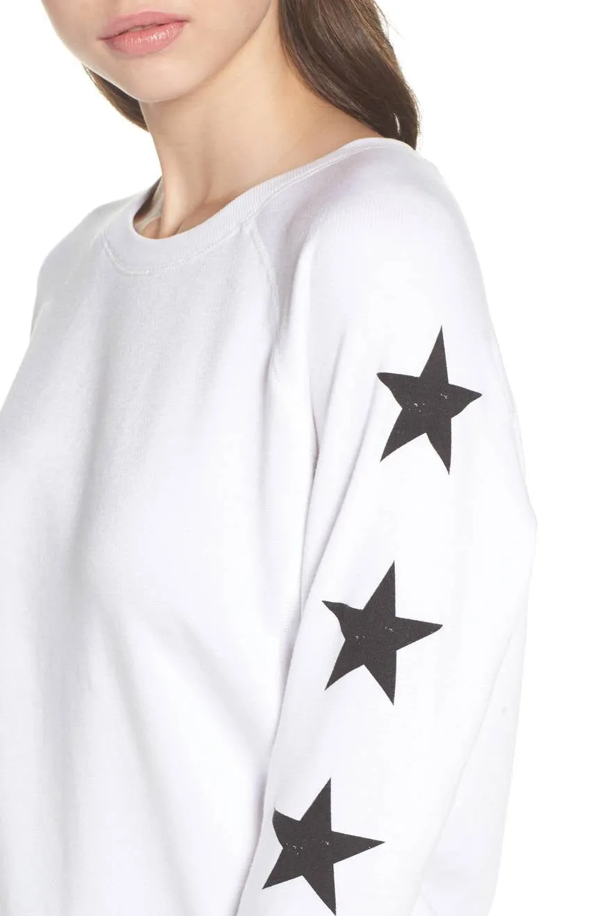 David Lerner Star French Terry Raglan Pullover Sweatshirt