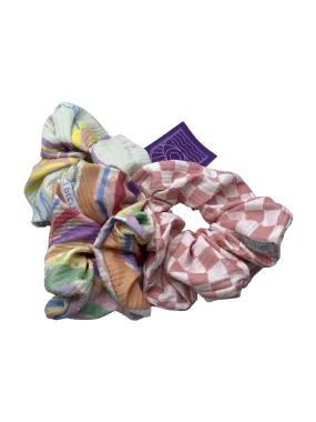 Declara Multicoloured Pack Of 3 Patterned Scrunchies One Size